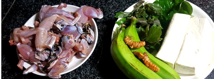 Nguyên liệu món ăn 2 cách làm ếch nấu (om) chuối
