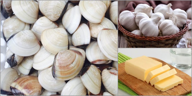 Các nguyên liệu món ăn 3 cách làm nghêu (nghêu) xào