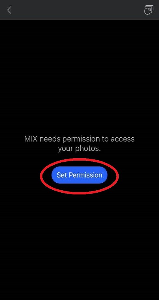 Cho phép Mix truy cập ảnh trên điện thoại