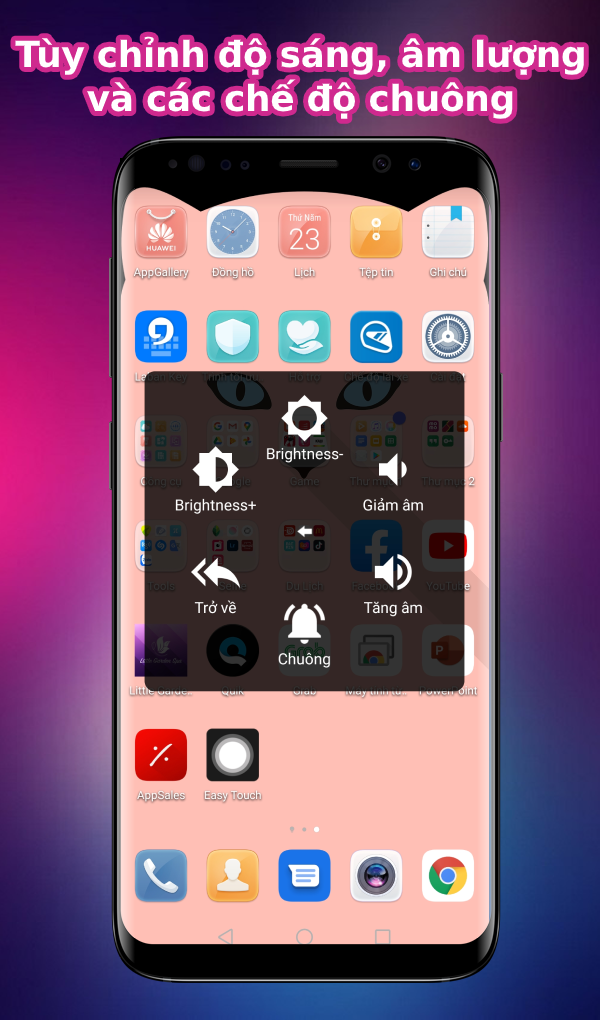 T&ugrave;y chỉnh độ s&aacute;ng, &acirc;m lượng v&agrave; c&aacute;c chế độ chu&ocirc;ng chỉ với một chạm.