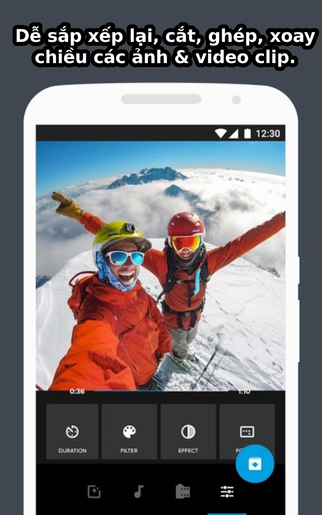 D&ecirc;̃ sắp x&ecirc;́p lại, cắt, gh&eacute;p, xoay chiều c&aacute;c ảnh & video clip.
