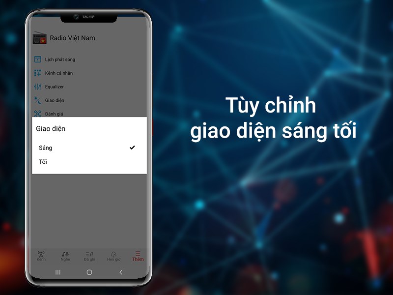 Tùy chỉnh giao diện sáng tối