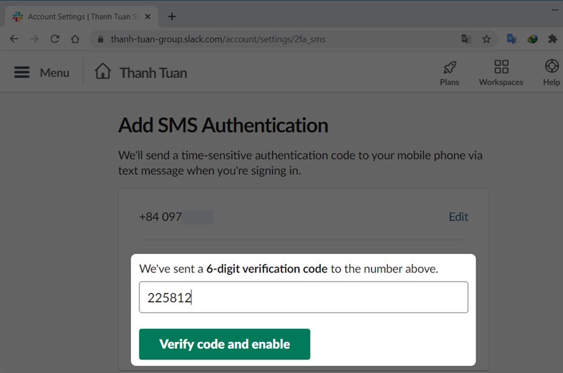Nhập m&atilde; code 6 số được gửi về số điện thoại của bạn