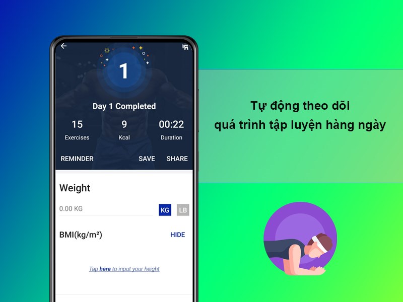 Tự động theo d&otilde;i qu&aacute; tr&igrave;nh tập luyện h&agrave;ng ng&agrave;y
