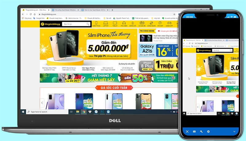 Điều khiển m&aacute;y t&iacute;nh từ xa bằng điện thoại.