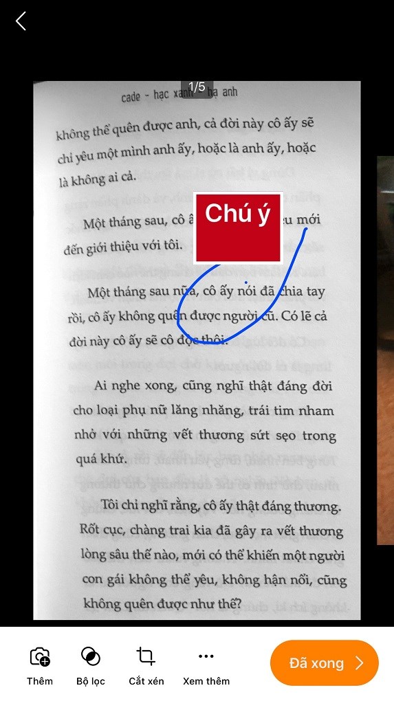 Tự thêm text hoặc note vào ngay trong ảnh