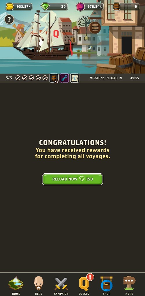 Khi ho&agrave;n th&agrave;nh hết tất cả nhiệm vụ tại cảng bạn sẽ nhận được c&aacute;c phần thưởng th&uacute; vị