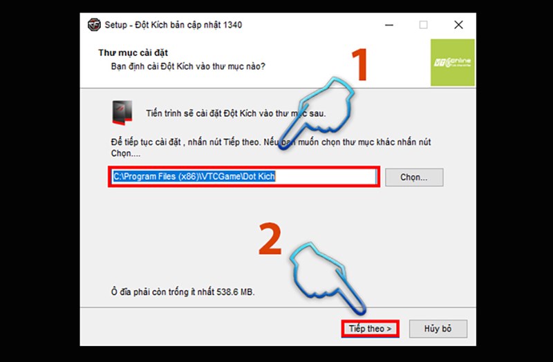 Bước 5: Tiến h&agrave;nh c&agrave;i đặt Patch, sau đ&oacute; lựa chọn đường dẫn v&agrave; nhấn tiếp theo.