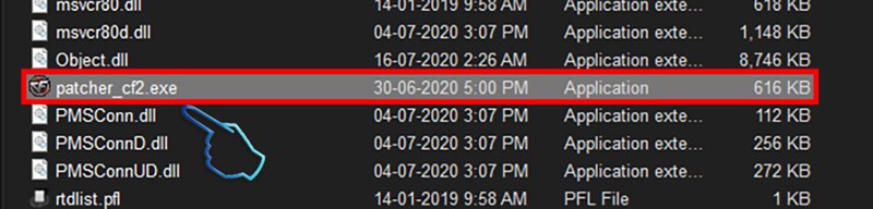 Bước 6: Sau khi c&agrave;i đặt th&agrave;nh c&ocirc;ng bản Patch, mở thư mục game của bạn v&agrave; chọn file patcher_cf2.exe để tiến h&agrave;nh cập nhật Autopatch.