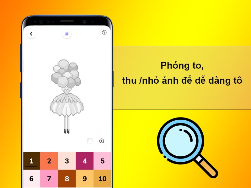 Phóng to, thu /nhỏ ảnh để dễ dàng tô