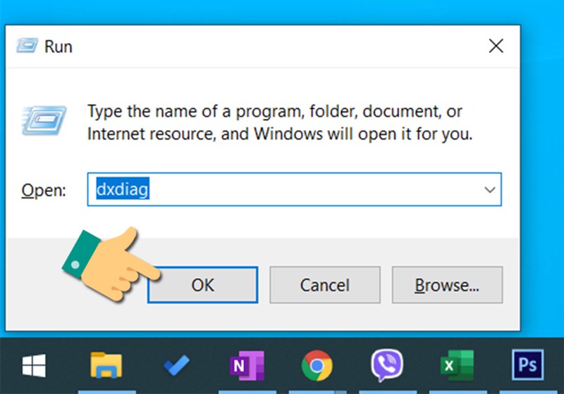 Gõ hộp thoại dxdiag