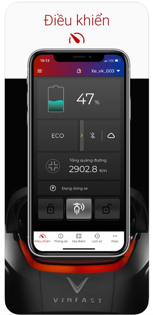 Chế độ điều khiển trên ứng dụng Vinfast E-Scooter
