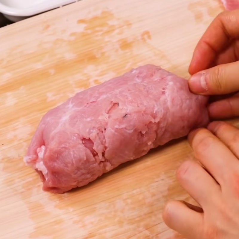 Bước 4 Cuốn thịt Thịt heo cuộn phô mai jambon chiên xù