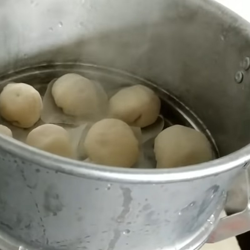 Bước 7 Hấp bánh Bánh bao nhân phô mai sữa