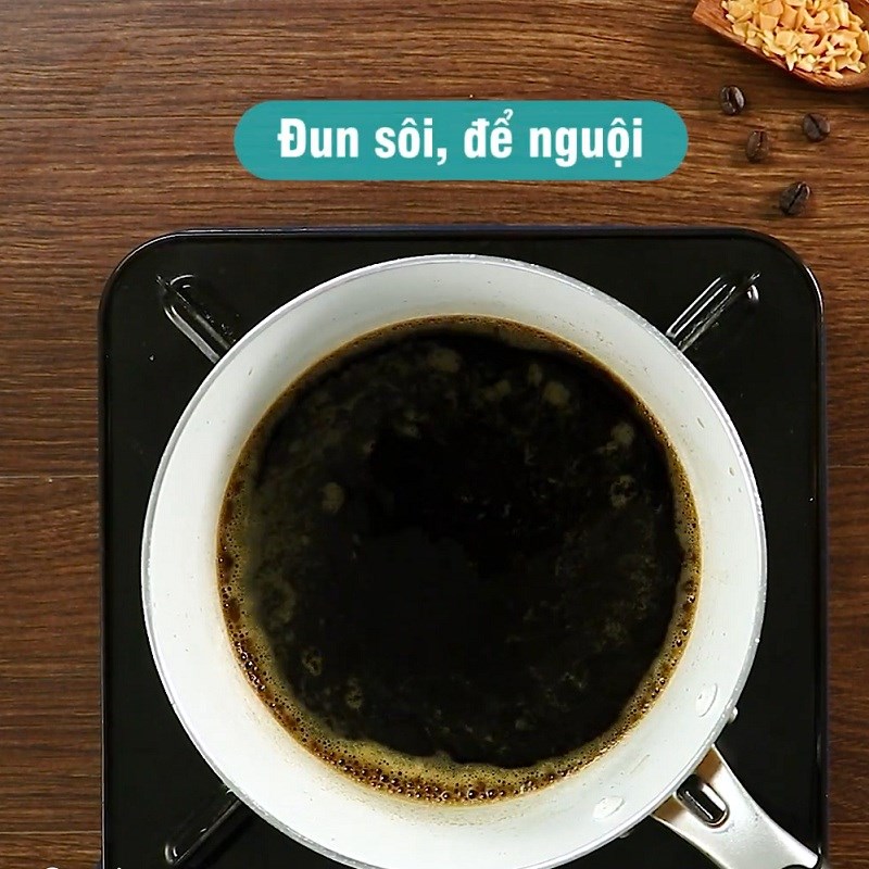 Bước 1 Làm thạch cà phê Cappuchino dừa foam sữa tươi