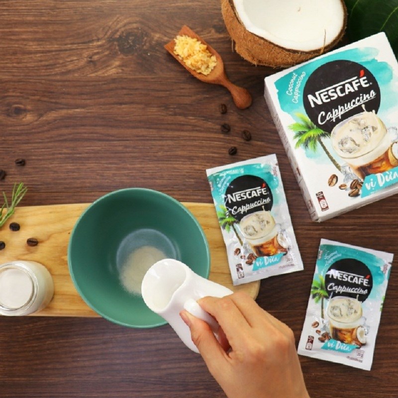 Bước 1 Làm thạch cà phê Cappuchino dừa foam sữa tươi