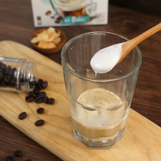 Bước 2 Pha cà phê Cappuchino dừa foam sữa tươi