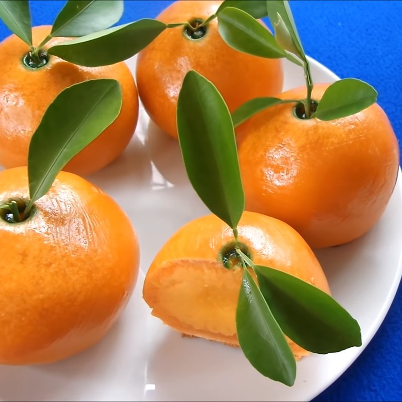 Bước 6 Thành phẩm Bánh trung thu hình quả cam