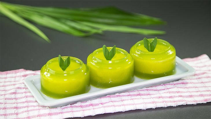 Cách 3 Thành phẩm Rau câu lá dứa nhân phô mai