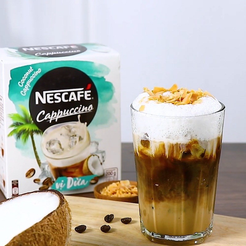 Bước 5 Thành phẩm Cappuchino dừa foam sữa tươi