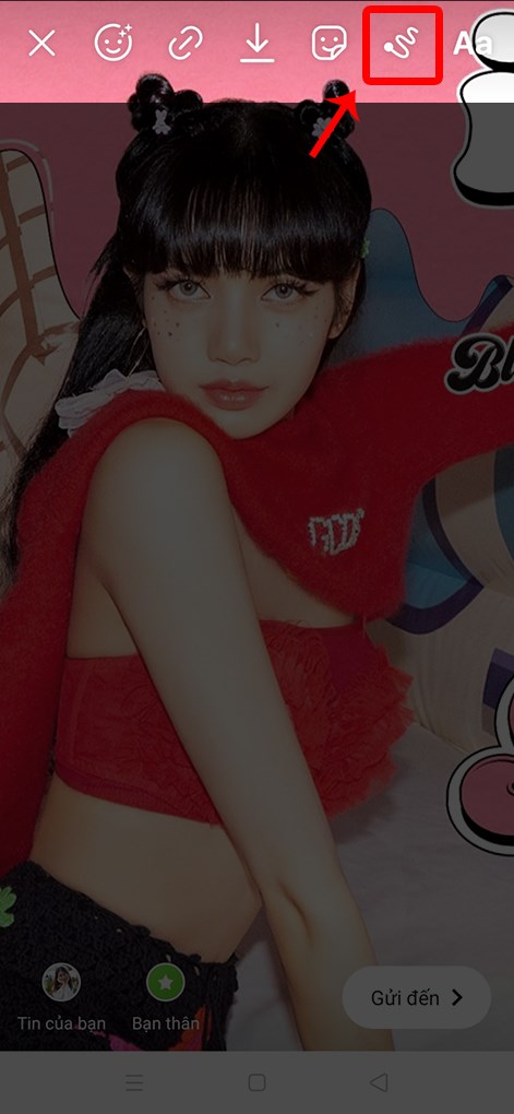 Bạn cũng c&oacute; thể ch&egrave;n chữ viết tay bằng c&aacute;ch chọn v&agrave;o biểu tượng sợi d&acirc;y.