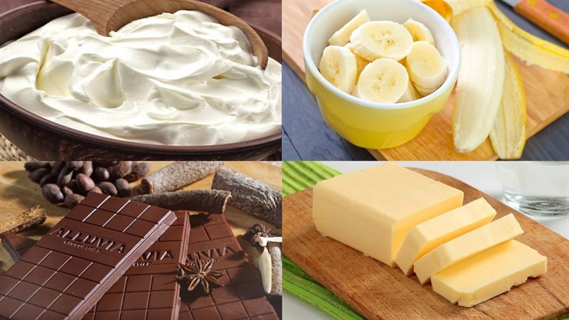 Nguyên liệu món ăn bánh tart chuối socola