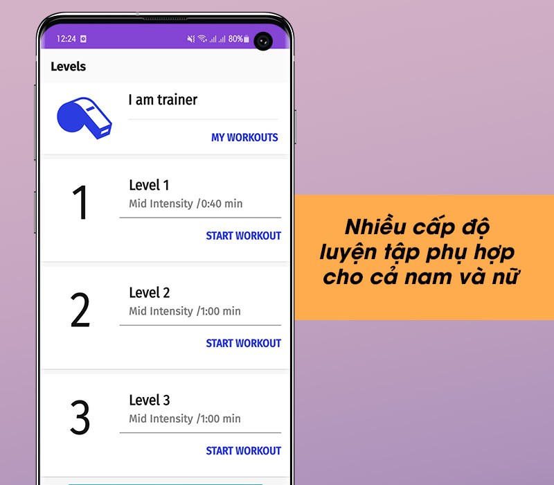 Nhiều cấp độ luyện tập phụ hợp cho cả nam v&agrave; nữ