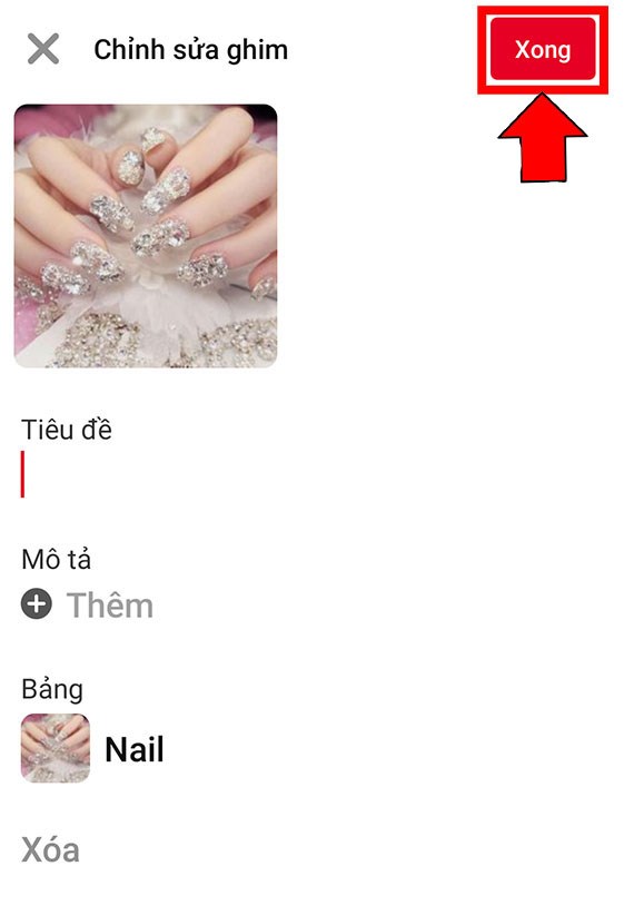 Hoàn tất chỉnh sửa nhấn Xong