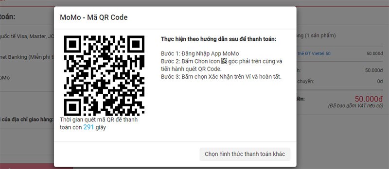 thanh to&aacute;n bằng Momo