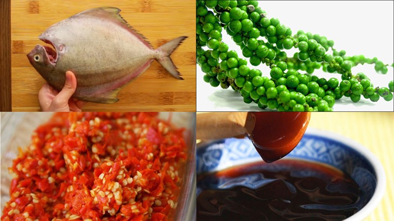 Nguyên liệu món ăn cá chim nướng muối ớt và cá chim nướng tiêu xanh