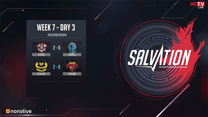 Kết quả VCS m&ugrave;a h&egrave; 2020 Tuần 7 Ng&agrave;y 3