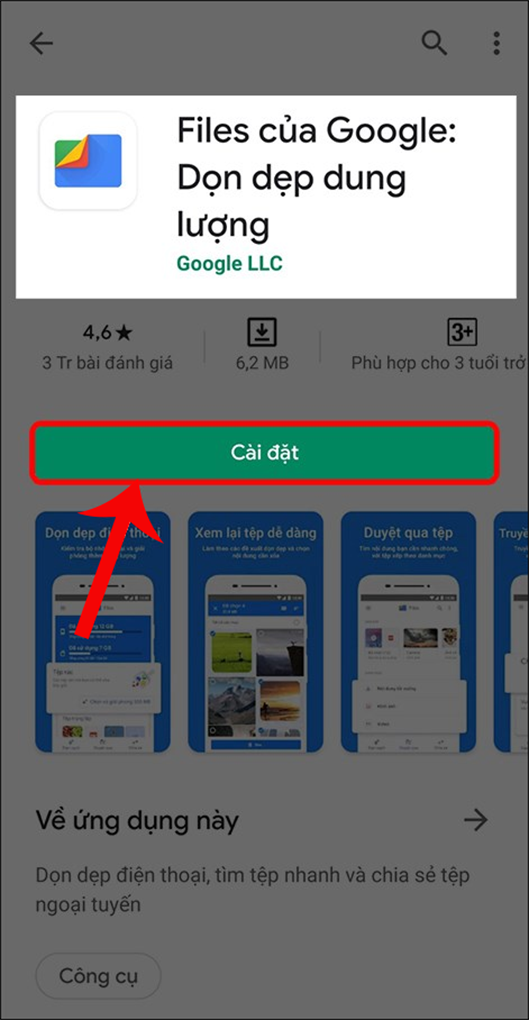 Tải v&agrave; Khởi động ứng dụng Google Files