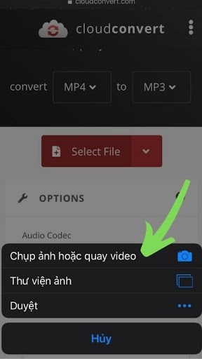 chuyển đổi video TikTok thành nhạc chuông bằng CloudConvert