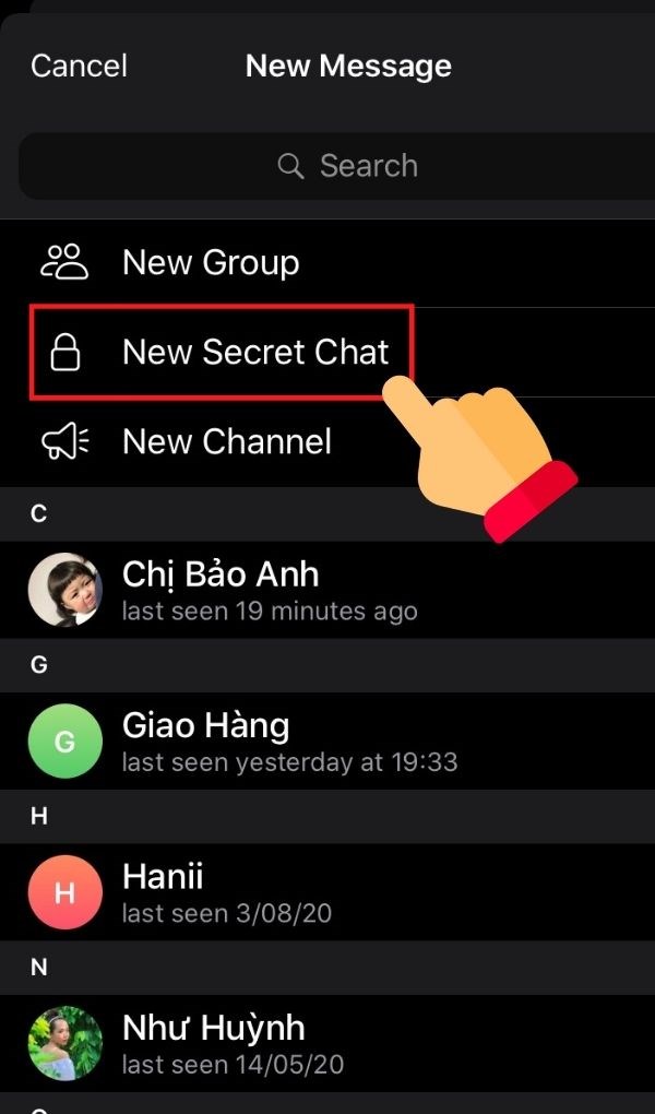 B3 Cách chat tự hủy, gửi tin nhắn bí mật trên Telegram điện thoại iPhone nhanh chóng