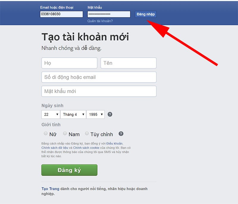 Đăng nhập t&agrave;i khoản Facebook tr&ecirc;n tr&igrave;nh duyệt Cốc Cốc