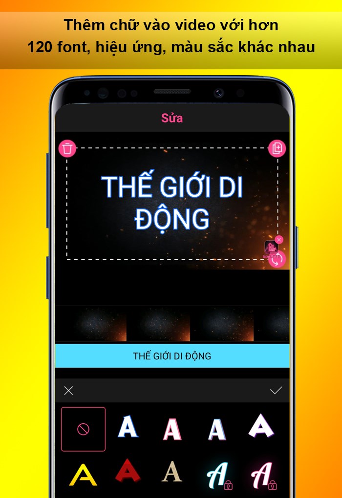 Th&ecirc;m chữ v&agrave;o video với hơn 120 font, hiệu ứng, m&agrave;u sắc kh&aacute;c nhau