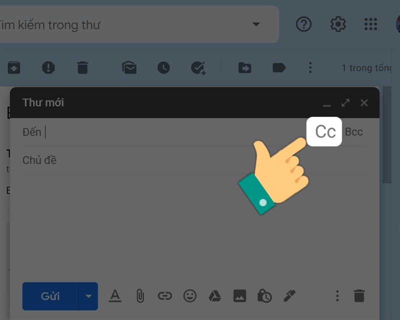 Gửi mail bằng Carbon Copy (Cc) trong Gmail