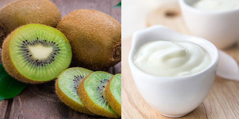 Chuẩn bị nguyên liệu làm sinh tố kiwi sữa chua