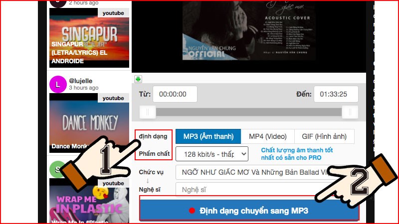 Chọn định dạng video muốn tải.