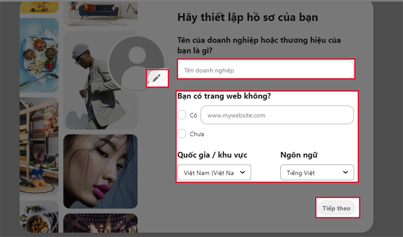Nhập thông tin doanh nghiệp