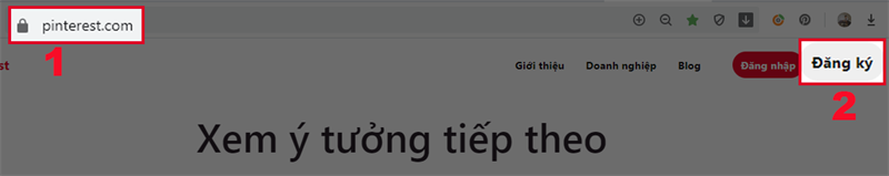truy cập trang web Pinterest