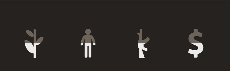 Bốn yếu tố bao gồm: Thi&ecirc;n nhi&ecirc;n, con người, qu&acirc;n sự, ng&acirc;n s&aacute;ch