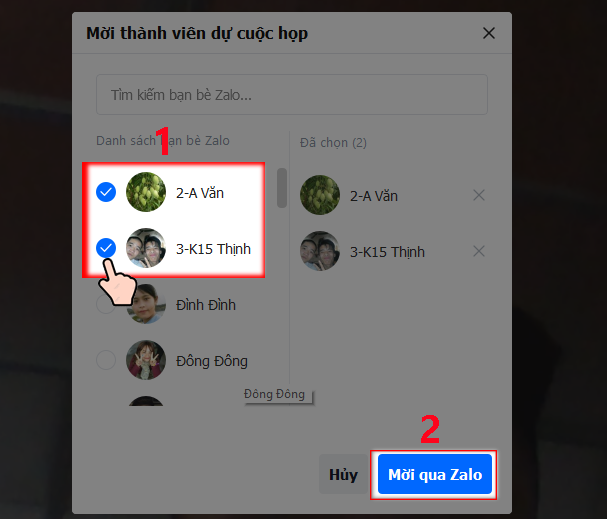 Mời người tham gia