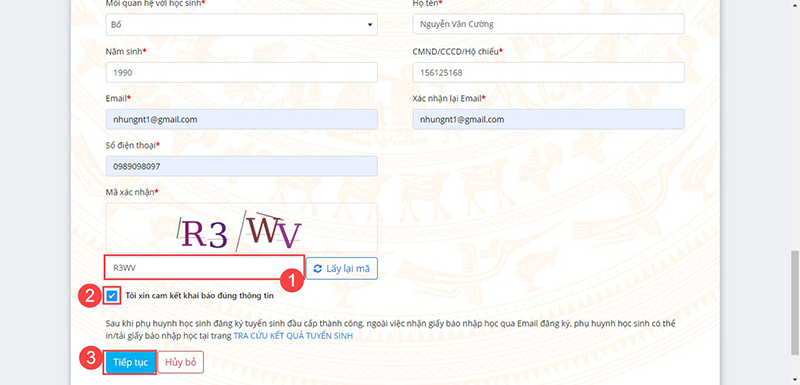 tuyển sinh trực tuyến v&agrave;o lớp 6