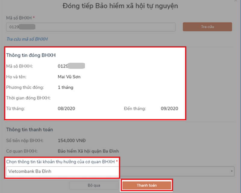 đóng bảo hiểm y tế trực tuyến