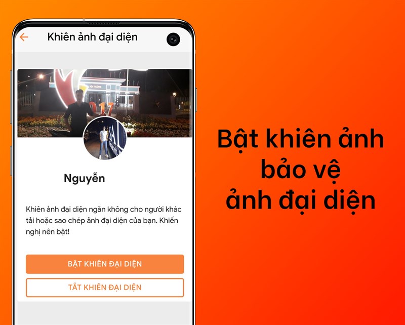 bật khiên ảnh đại diện