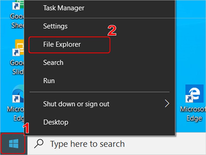 Mở File Explorer trên Windows 10