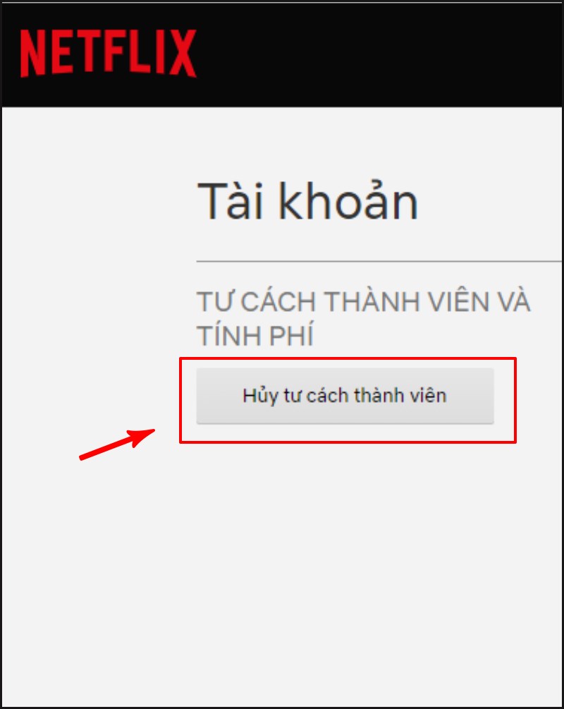 Chọn Hủy tư cách thành viên