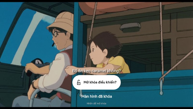 Xác nhận mở khóa màn hình bằng cách chọn Mở khóa điều khiển? là xong