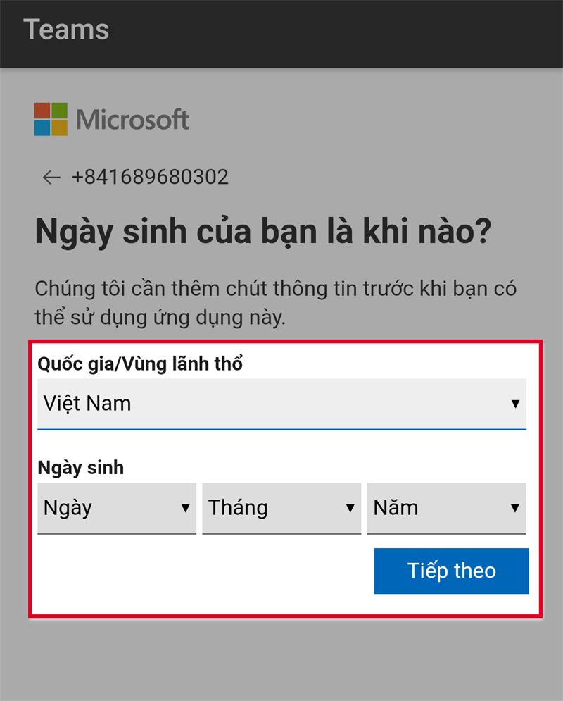 Nhập quốc gia và ngày sinh